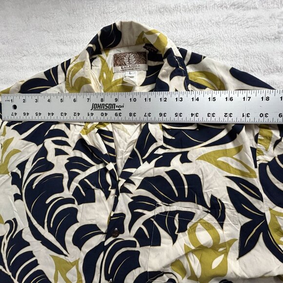 Kalaheo Mens Button Up Hawaiian Shirt Large Short Sleeve Tropical Leaf Print USA - Picture 5 of 7